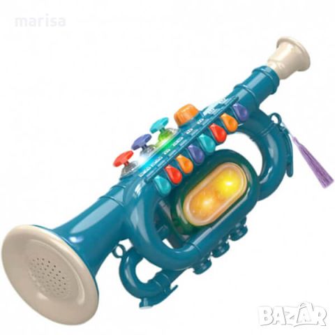 Музикален инструмент Тромпет със звук и светлина, в кутия 201251265, снимка 1 - Музикални играчки - 46238559