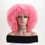 Розова къса афро къдрава перука, снимка 6