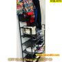 Метална етажерка за обувки и дрехи, 4 рафта 80x154x25см, черен цвят - КОД 4074, снимка 14