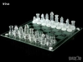 Стилен стъклен шах - малък 20см×20см, снимка 3