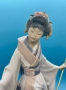 Lladro Spain  Japanese Geisha “Teruko” w/ Folded Parasol  “Гейшата” Код P1697, снимка 10