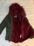 Дамско зимно яке с качулка и червен Пух размер XL, снимка 5