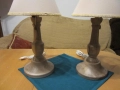 Комплект настолни /нощни/ лампи със стойки от натурален орех, снимка 2