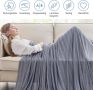 EMME Охлаждащо одеяло за лято, Q-Max >0,4 нощно изпотяване, 152x203 см, сиво на райета, снимка 7