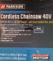 акумулатарна резачка 40В на Parkside performance 40V , снимка 8