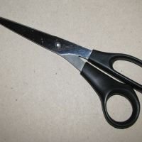 Ножица 21 см, неръждаема, пластмасови дръжки, запазена, снимка 4 - Други инструменти - 45285005