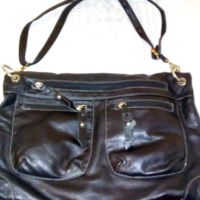 Голяма черна чанта от естествена кожа, снимка 5 - Чанти - 45199517