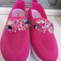 Дамски спортни обувки в розов цвят с камъни, снимка 4 - Дамски ежедневни обувки - 45900785