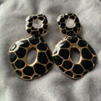 Бохо обеци с леопардова шарка, златисти, снимка 2 - Обеци - 45878757