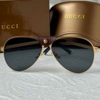 Gucci 2024 мъжки слънчеви очила авиатор с кожа 5 цвята, снимка 10 - Слънчеви и диоптрични очила - 45456363