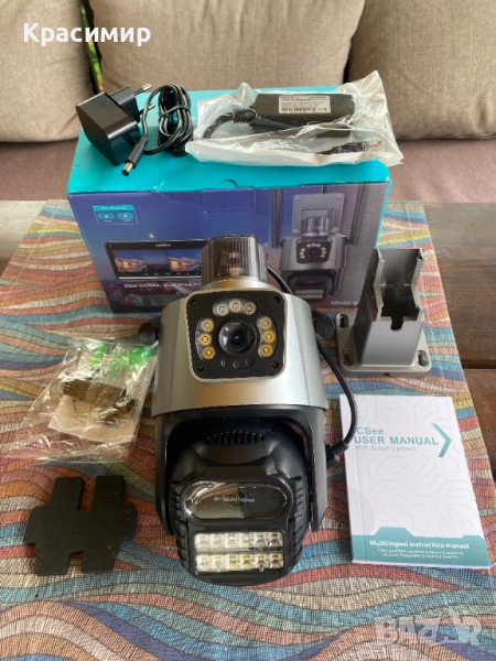 Wi-Fi Smart Камера с Двоен Обектив и LED Осветление – НОВА! 🔒📹, снимка 1