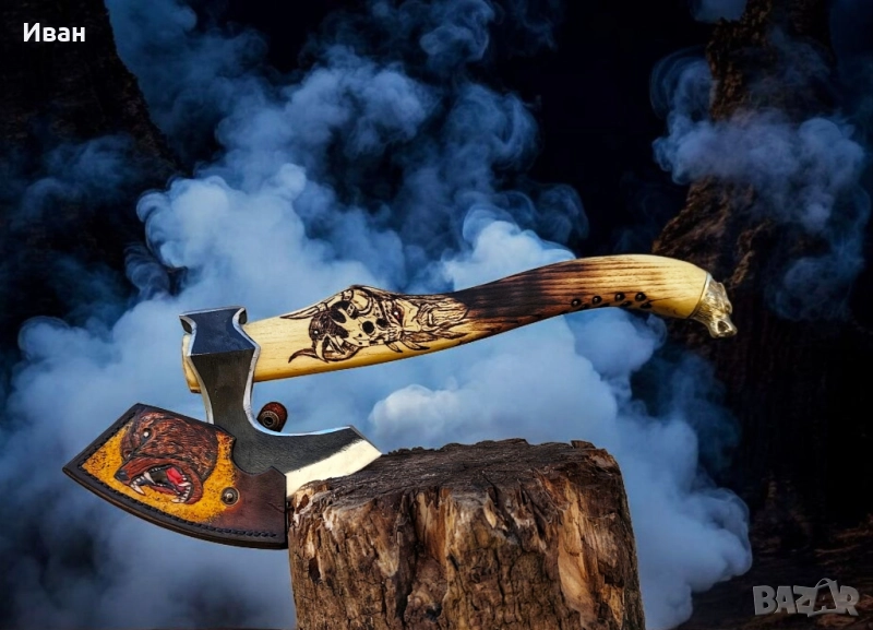 Брадва Мечка ръчна изработка топор секира подарък за мъж , снимка 1