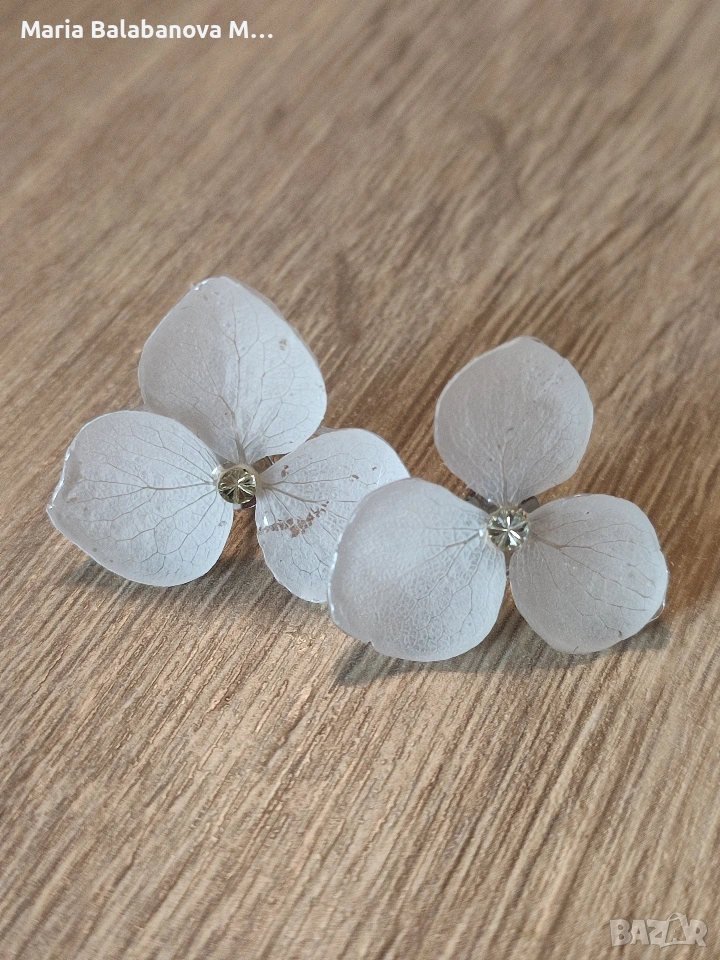 Обеци от естествени цветя и епоксидна смола , снимка 1