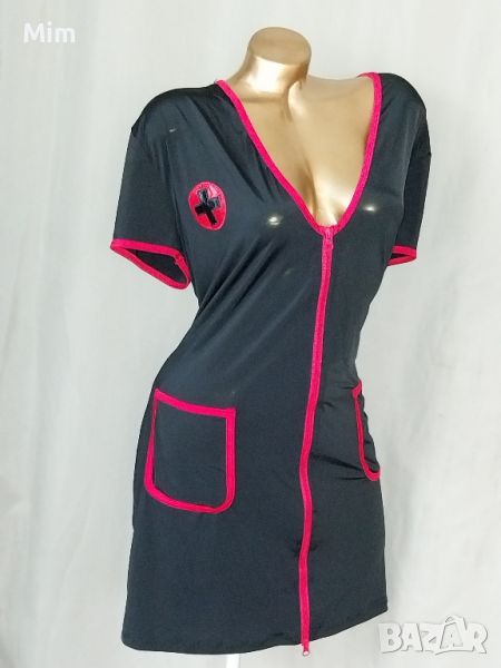 Cottelli Collection 4XL  Черна рокля / медицинска сестра/ с цип по цялата дължина , снимка 1