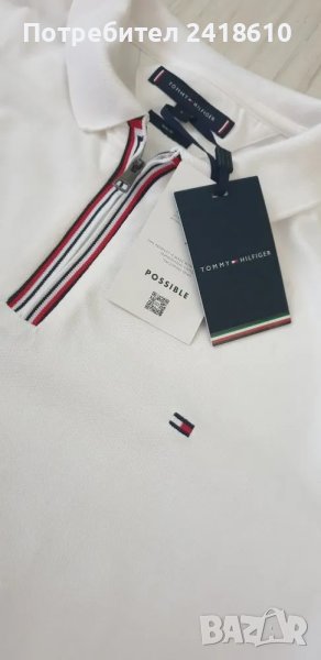 Tommy Hilfiger Zip Pique Cotton Slim Fit Mens Size L НОВО! ОРИГИНАЛ! Мъжка Тениска!, снимка 1