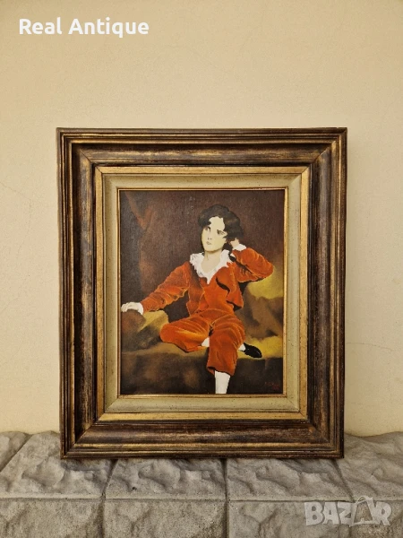 Страхотна антикварна холандска авторска картина масло върху платно , снимка 1