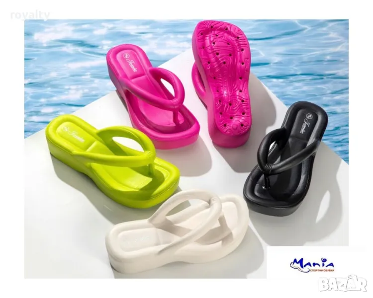 Дамски олекотени чехли на платформа, снимка 1