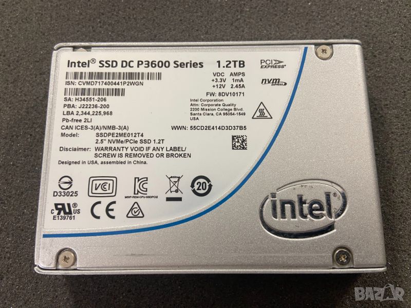 Intel DC P3500 Series 800GB NVMe PCIe 3.0 2.5" U.2 SSD, снимка 1