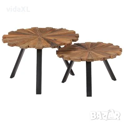 vidaXL Маси за кафе, 2 бр, регенерирано дърво масив（SKU:247933）, снимка 1