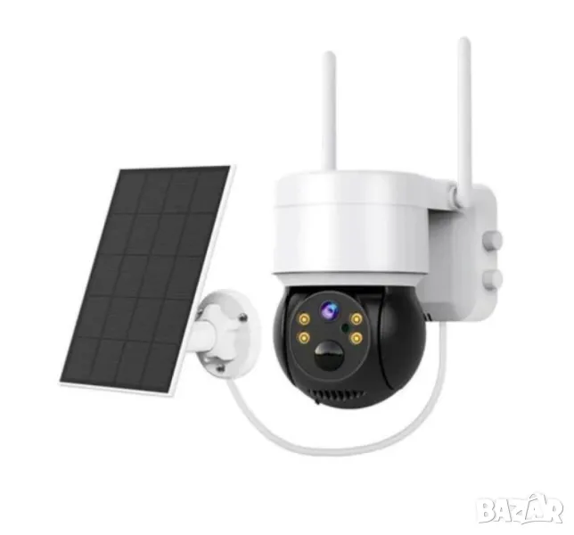 4LED куполна камера със соларен панел, снимка 1