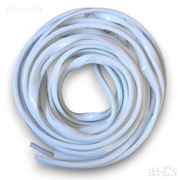 Декоративна силиконова лайсна за врати, 5м., Протектор лайсна, лайсна за предпазване на врати, бял , снимка 1