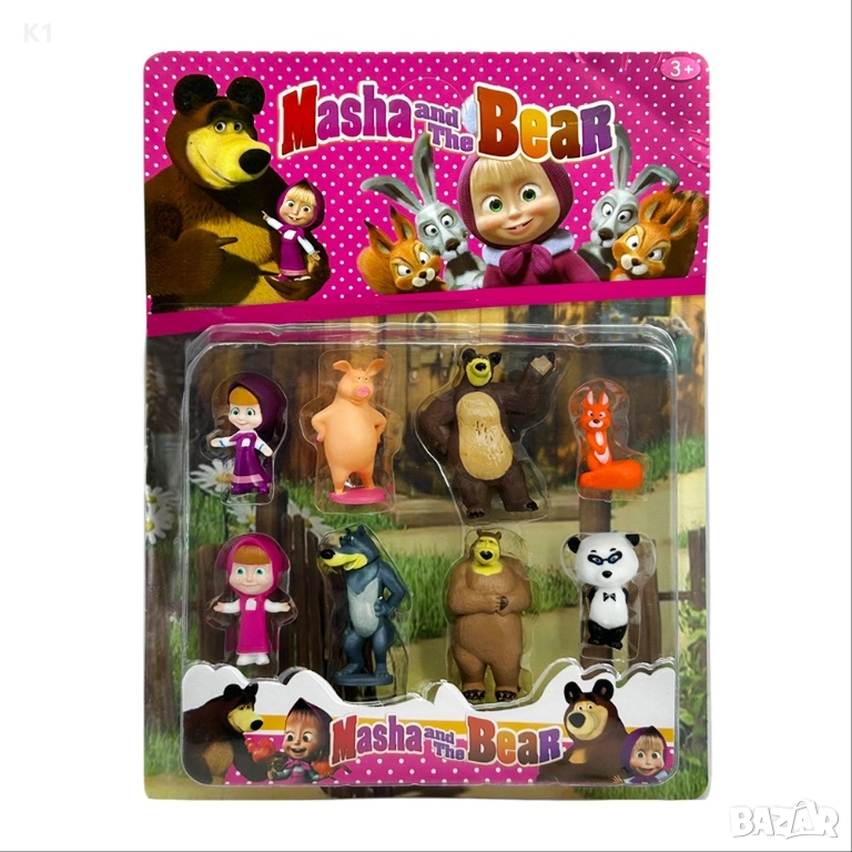 Комплект 8 фигурки Маша и Мечока, снимка 1