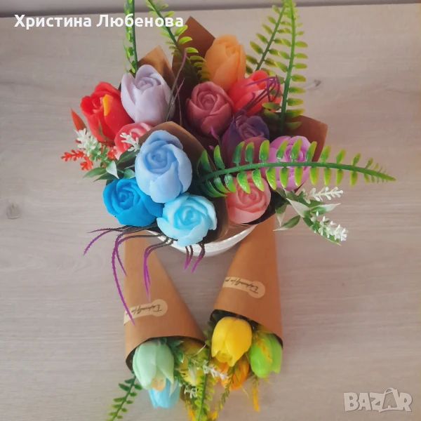 Букети от глицеринови лалета , снимка 1