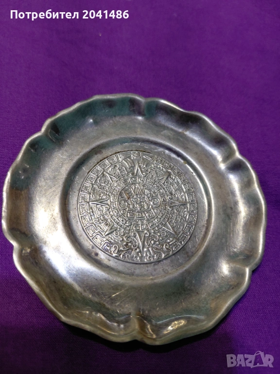 Мексико сребърни чинийка и висулка, снимка 1