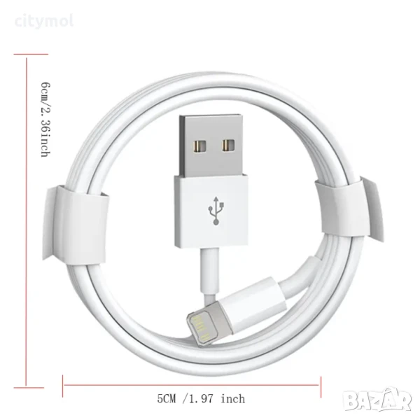 USB кабел за iPhone, iPod Touch , iPod Nano, iPad/Air и iPad Mini , снимка 1