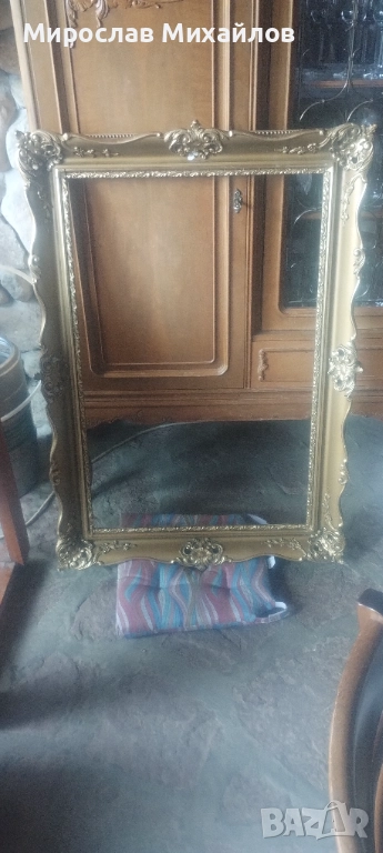 Стара дървена рамка за огледало или картина, снимка 1