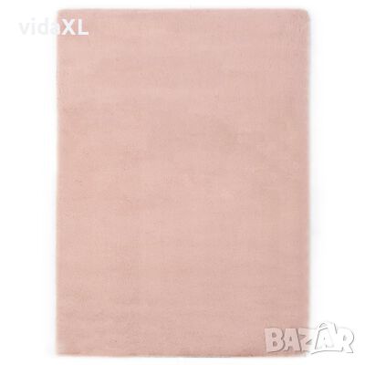 vidaXL Килим, 160x230 см, изкуствена заешка козина, бледорозово(SKU:285086, снимка 1