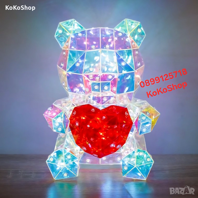 Светещо мече със сърце в луксозна кутия – романтичен подарък, снимка 1