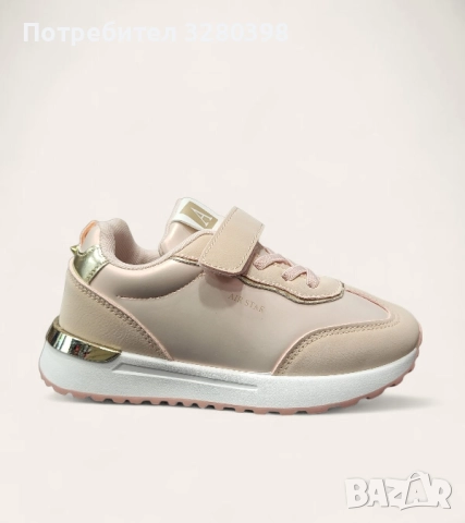 Детски маратонки за момичета в розово с лепенка модел: W014295 Pink