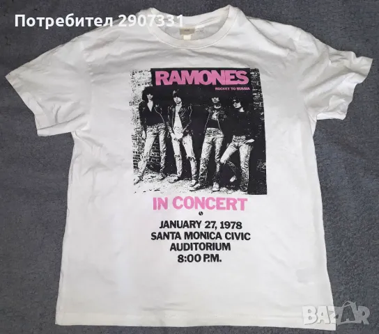 Тениска групи Ramones. Rocket to Russia. H & M, снимка 1 - Тениски - 46984272