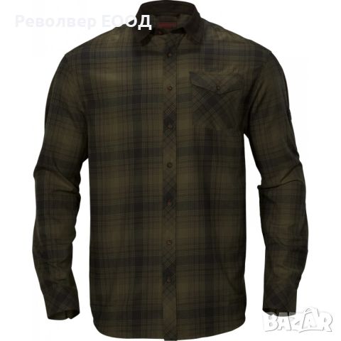 Мъжка риза Harkila - Driven Hunt flannel в цвят Olive green check, снимка 1 - Екипировка - 45337697