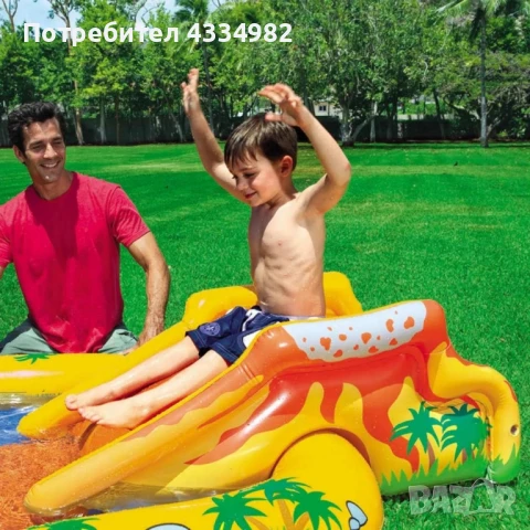 Детски надуваем басейн с пързалка Intex 57444NP Dinosaur Play Center 4в1 Надуваем център, снимка 5 - Басейни и аксесоари - 51138473