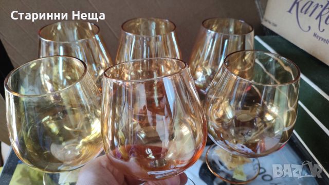 стар български кристал стари кристални чаши вино коняк ром бренди  , снимка 2 - Антикварни и старинни предмети - 45209234