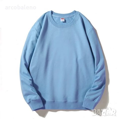 Есенно-зимен мъжки композитен суитчър с кръгло деколте и полар, 11цвята , снимка 12 - Суичъри - 51955945