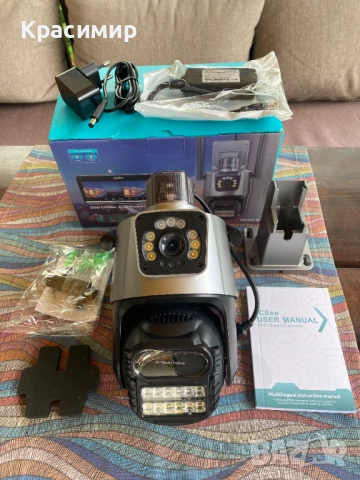 Wi-Fi Smart Камера с Двоен Обектив и LED Осветление – НОВА! 🔒📹, снимка 1