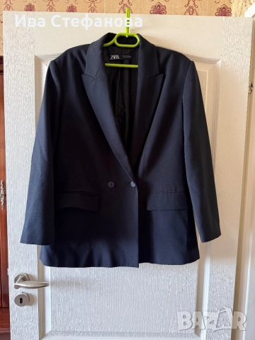 Елегантно ново класическо черно делово бизнес елегантно сако блейзер zara Zara Зара, снимка 2 - Сака - 44216719
