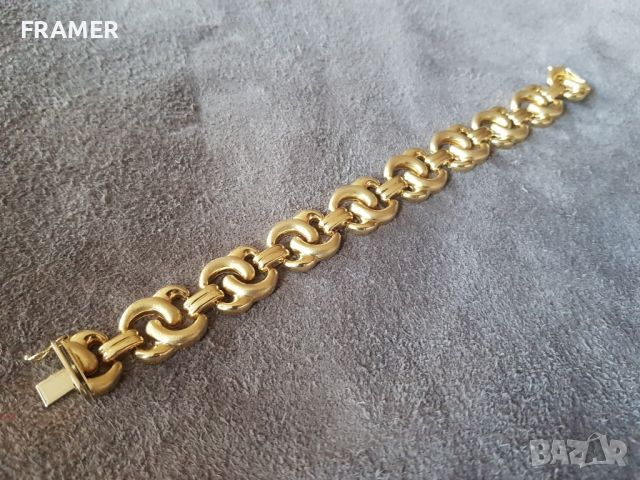 ЗЛАТНА 18 карата Стилна МАСИВНА немска гривна ланец синджир злато, снимка 2 - Гривни - 45596593