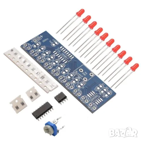 NE555 + CD4017 Светодиоден модул за сглобяване ефект - течаща вода, снимка 1 - Друга електроника - 48052225