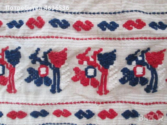 19век кърпа, кенар, ръчна бродерия с вълнени конци,84х38см., снимка 3 - Антикварни и старинни предмети - 53272776