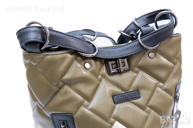 Спортно елегантна дамска раница AMORE Livia - Green, снимка 3 - Раници - 50659653