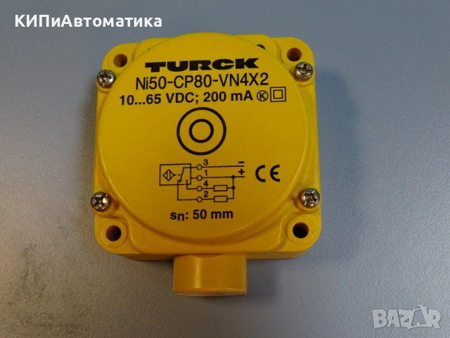 индуктивен сензор TURCK Ni50-CP80-VN4X2 Proximity Sensor 10-65VDC, снимка 3 - Резервни части за машини - 54218516