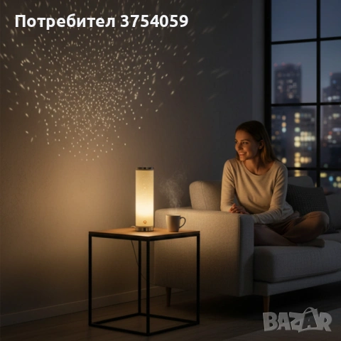 LED настолна лампа със „звезден ефект“ – топла светлина за уют и спокойствие, снимка 3 - Настолни лампи - 53210048