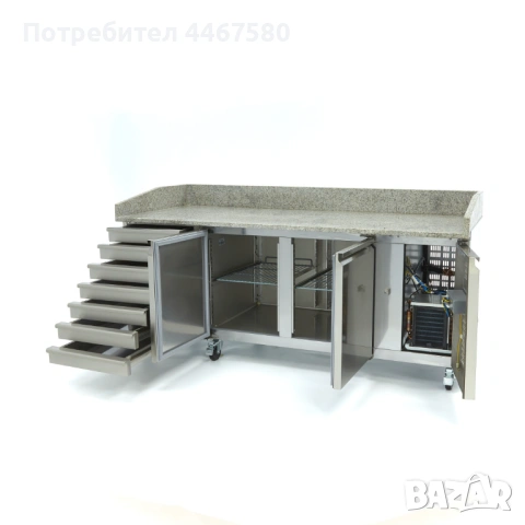 Охлаждаема пица маса – 2 врати и 7 чекмеджета, снимка 5 - Хладилни витрини и фризери - 53629156