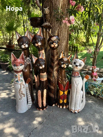 Котки от дърво , снимка 13 - Статуетки - 37531236