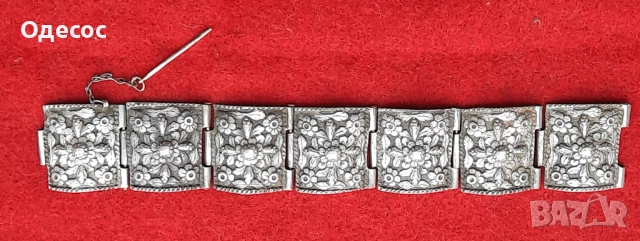 Рядка възрожденска масивна сребърна гривна, снимка 3 - Антикварни и старинни предмети - 52308929