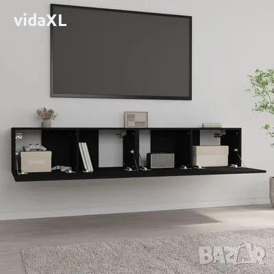 vidaXL ТB шкафове, 2 бр, черни, 80x30x30 см, инженерно дърво(SKU:804536, снимка 3 - Шкафове - 48056481